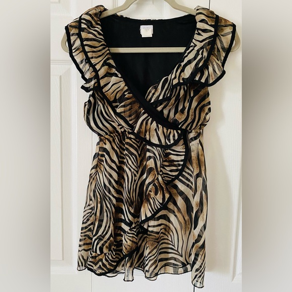 SUZY SHIER women’s tiger pattern top size small - Picture 1 of 5